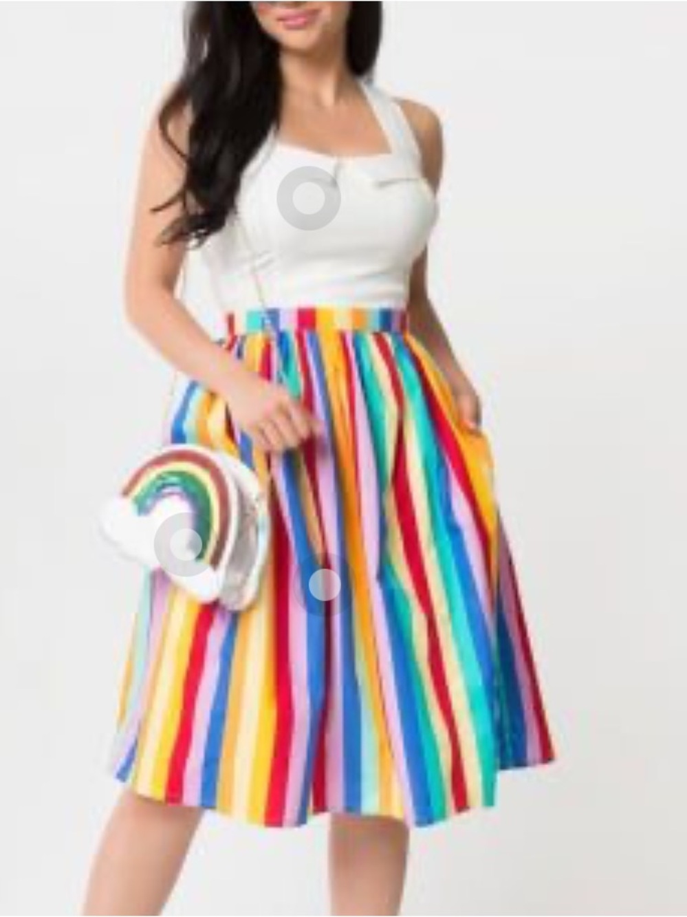 Unique Vintage striped Rainbow skirt